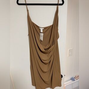 H&M Brown Backless Draped Dress